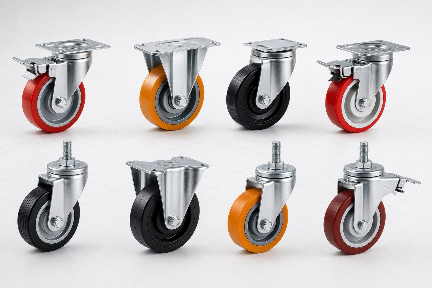 Shopping cart caster wheels